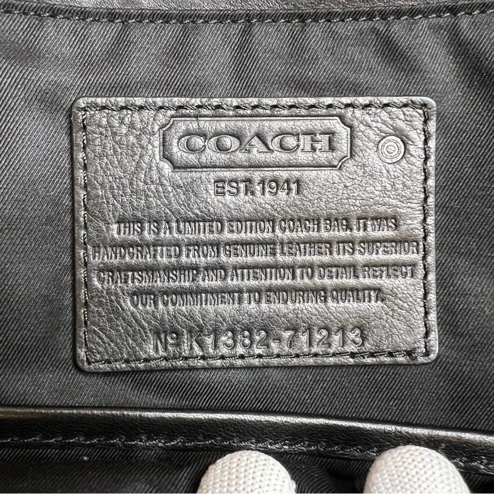 Limited Edition Coach Bleecker in Bar Stripe (Navy/Black) Leather F71213 - Picture 10 of 11